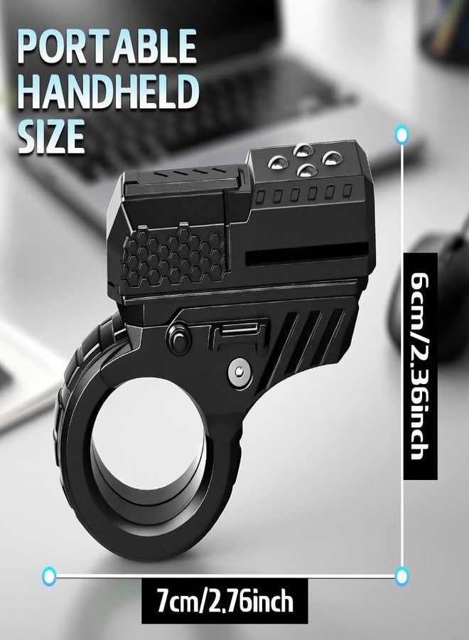 Dilabnba Fidget Slider Finger Ring Clicker Roller Toy Fidget Pistol Textured Fingertip Focus Tool for Adults Kids, Sensory Fingertip Press EDC Travel Toy Party Gift Stocking Stuffer - Plastic/Black - Image 3